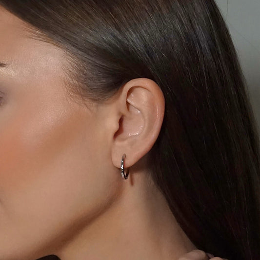 Minimalist Crystal Hoop Earrings