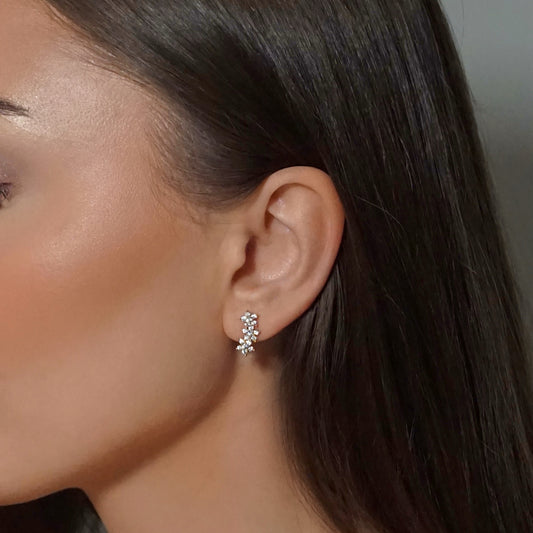 Flower Triple Bloom Stud Earrings