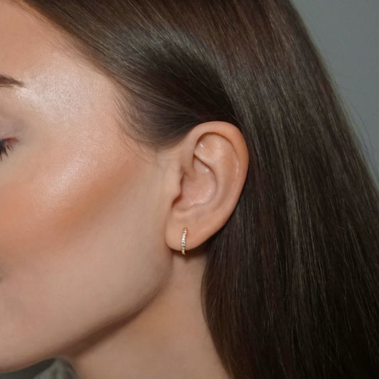 Tennis Crystal Paved Hoop Earrings