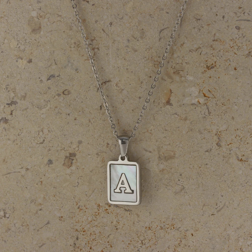 Initial Pearl Shell Necklace