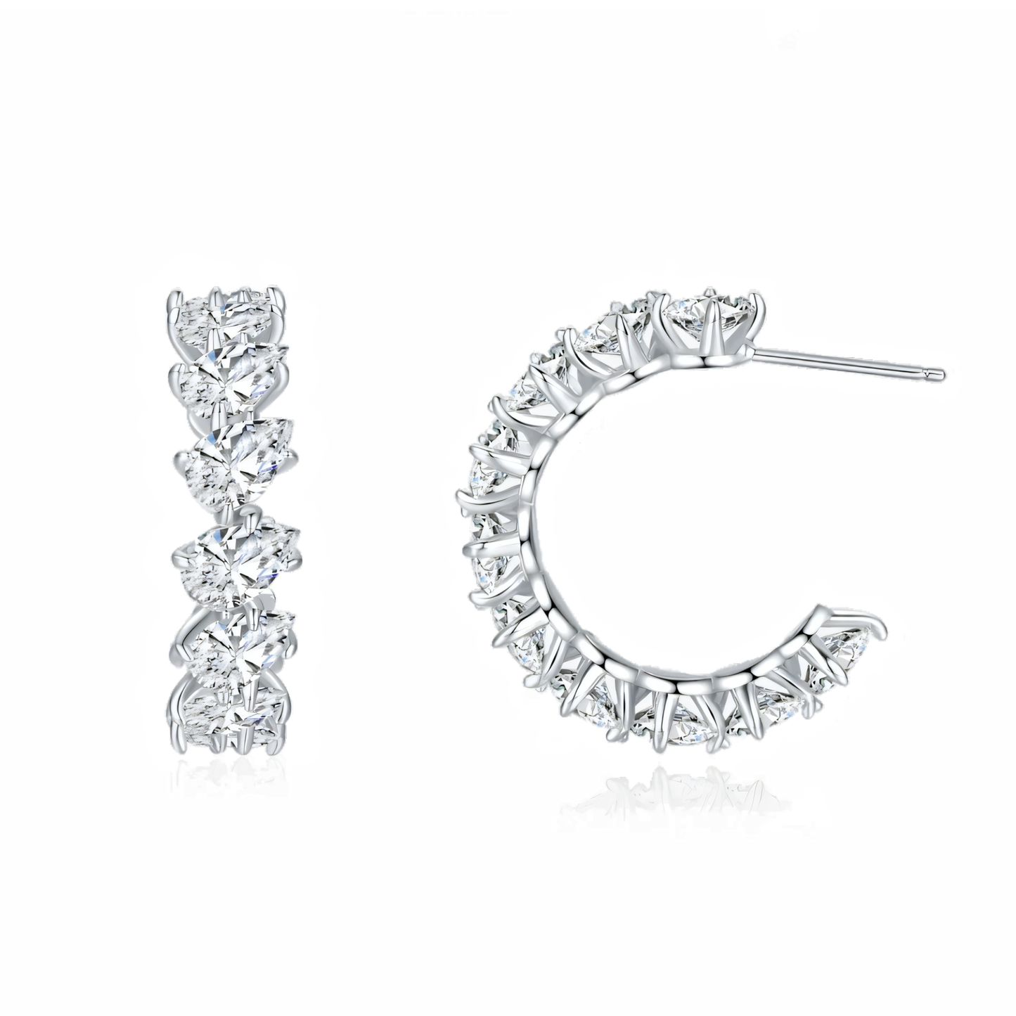 Crystal Water Drop Hoop Earrings