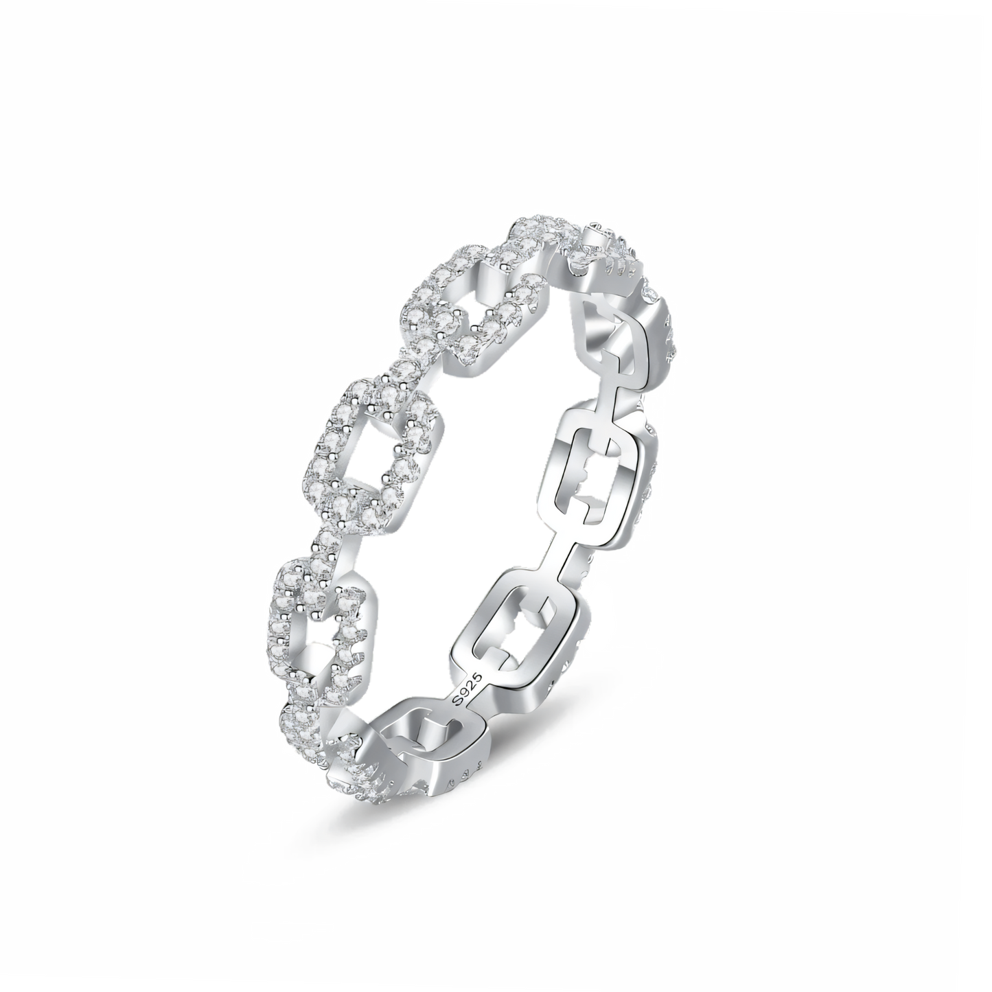 Chain Link Crystal Small Ring