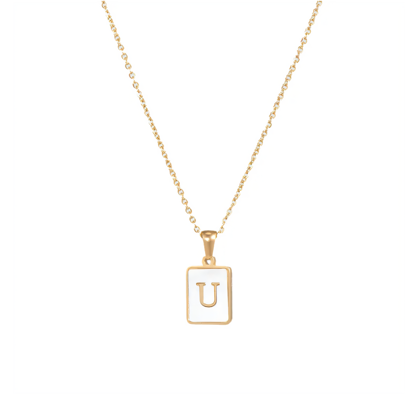 Initial Pearl Shell Necklace