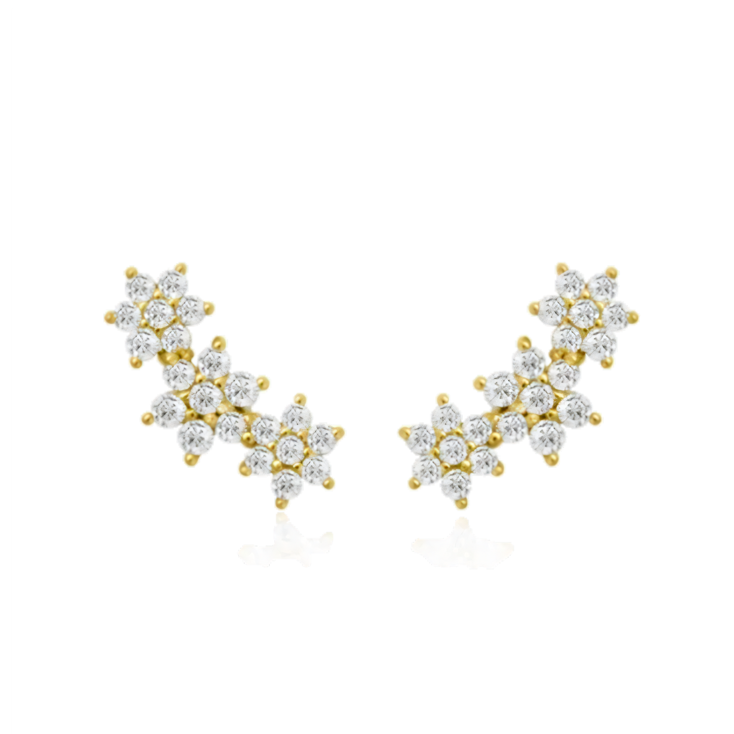 Flower Triple Bloom Stud Earrings