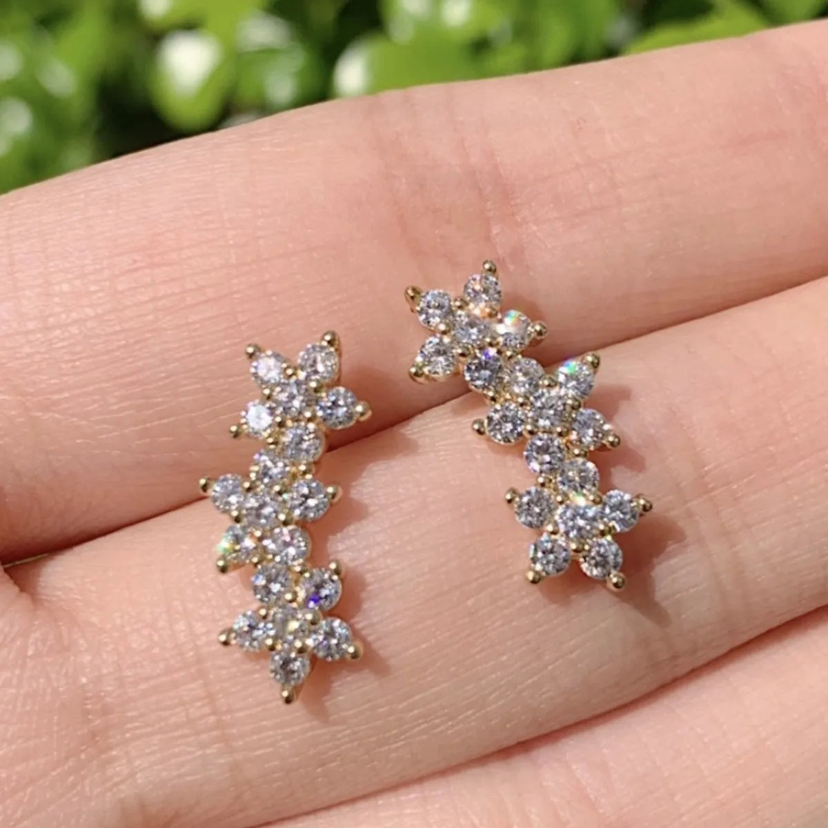 Flower Triple Bloom Stud Earrings