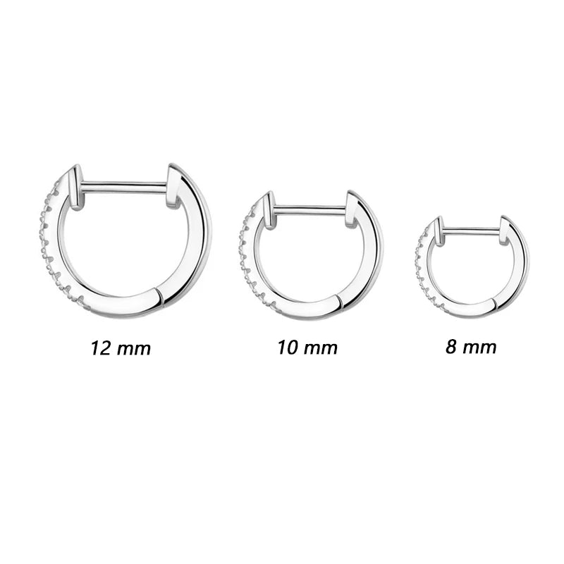 Tennis Crystal Paved Hoop Earrings