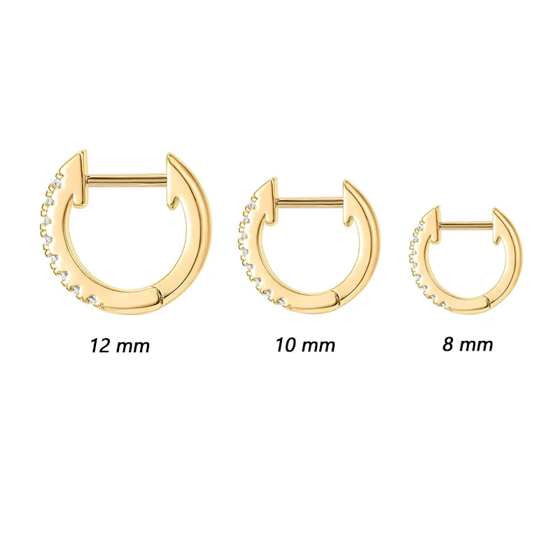 Tennis Crystal Paved Hoop Earrings