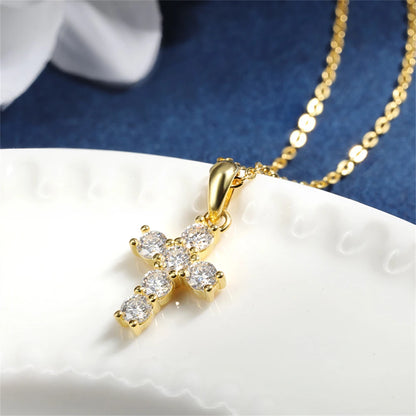 Cross Moissanite Necklace
