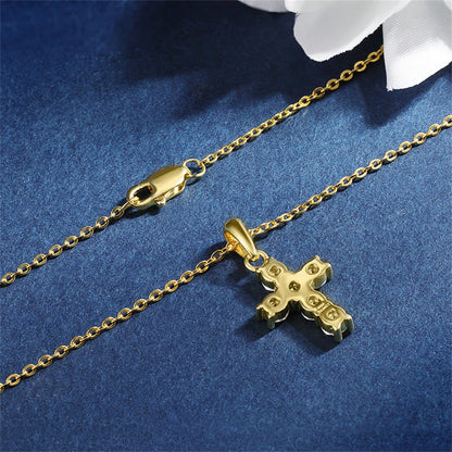 Cross Moissanite Necklace