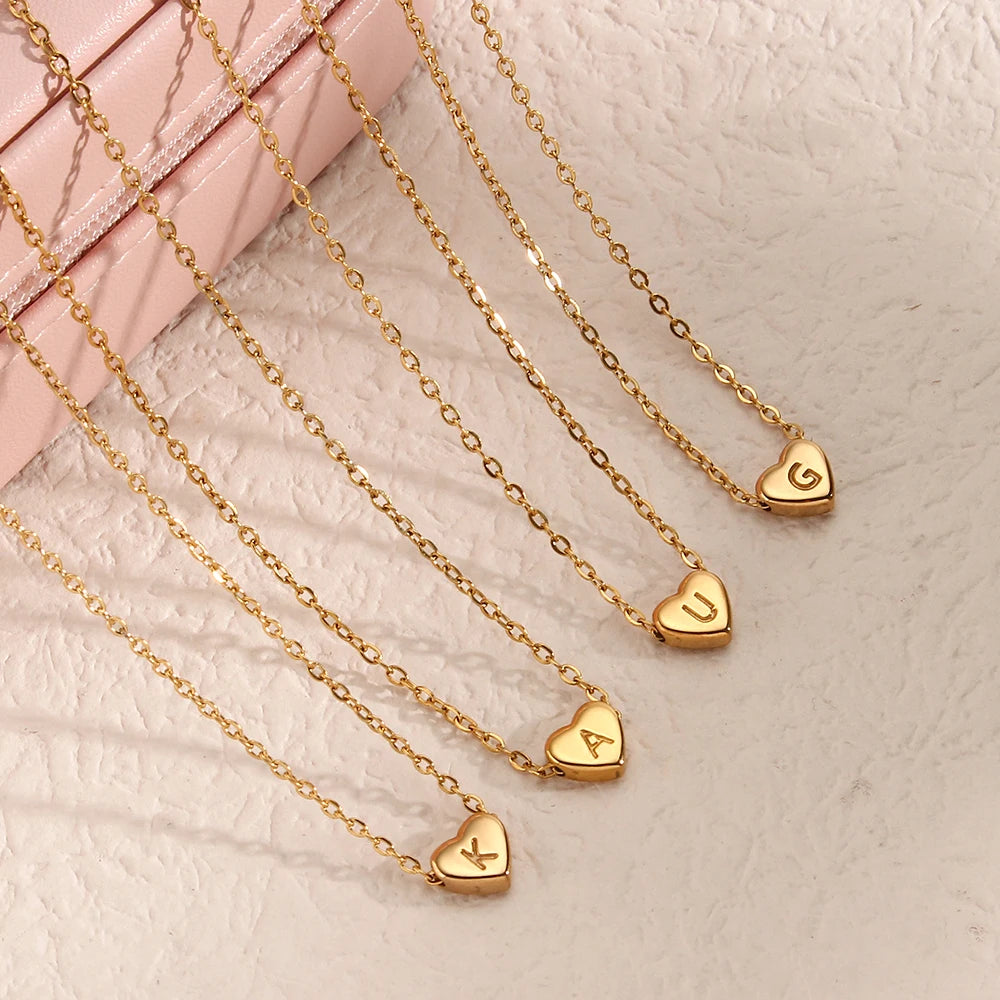 Initial Gold Heart Necklace