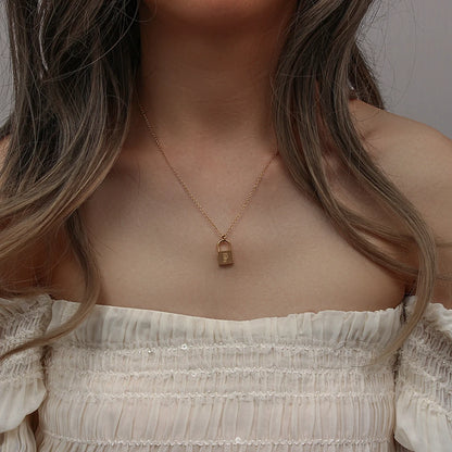 Initial Old English Lock Necklace