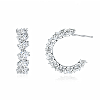 Crystal Water Drop Hoop Earrings