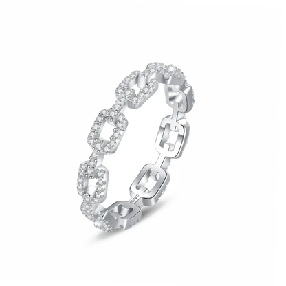 Chain Link Crystal Small Ring