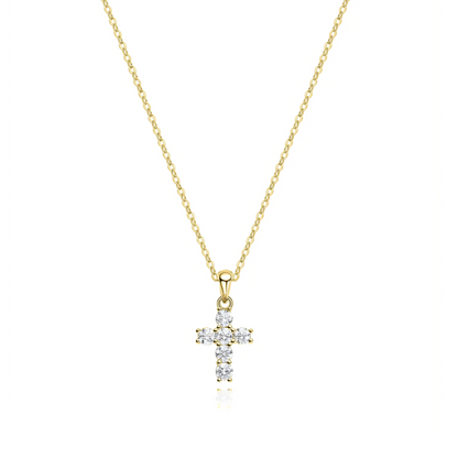 Cross Moissanite Necklace