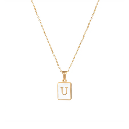 Initial Pearl Shell Necklace