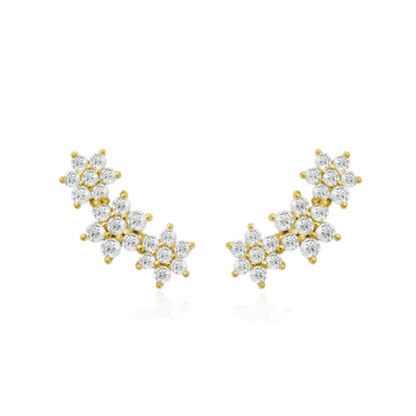 Flower Triple Bloom Stud Earrings