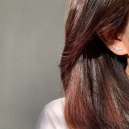 Flower Triple Bloom Stud Earrings