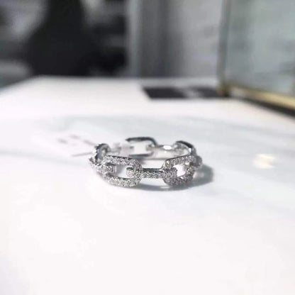 Chain Link Crystal Big Ring