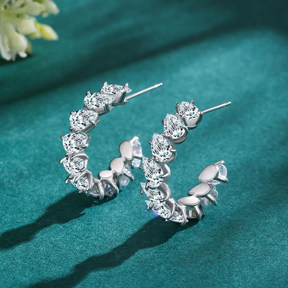 Crystal Water Drop Hoop Earrings