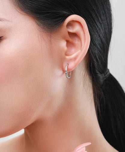 Minimalist Crystal Hoop Earrings
