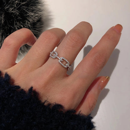 Chain Link Crystal Big Ring