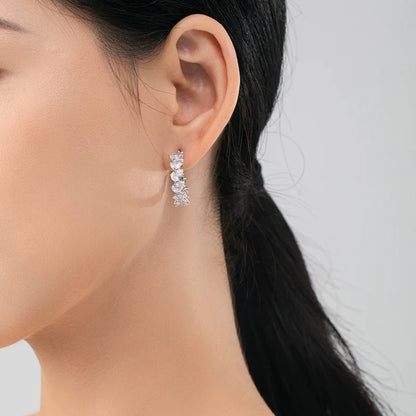 Crystal Water Drop Hoop Earrings