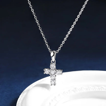 Cross Moissanite Necklace