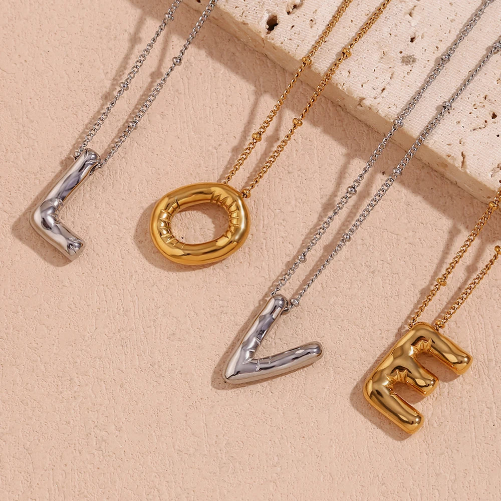 Initial Balloon Letter Necklace