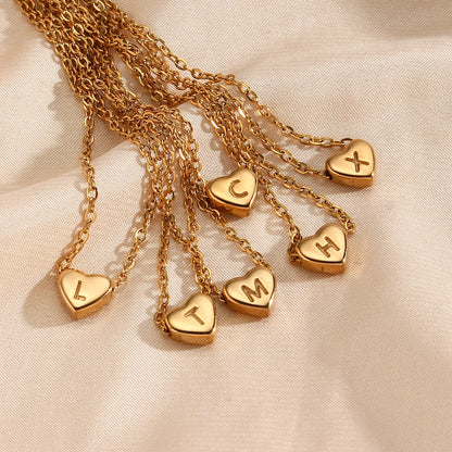 Initial Gold Heart Necklace